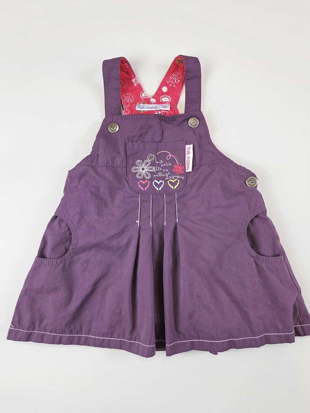 Vintage Baby Girl Jumper Dress , Trois Moutons, 12 Months
